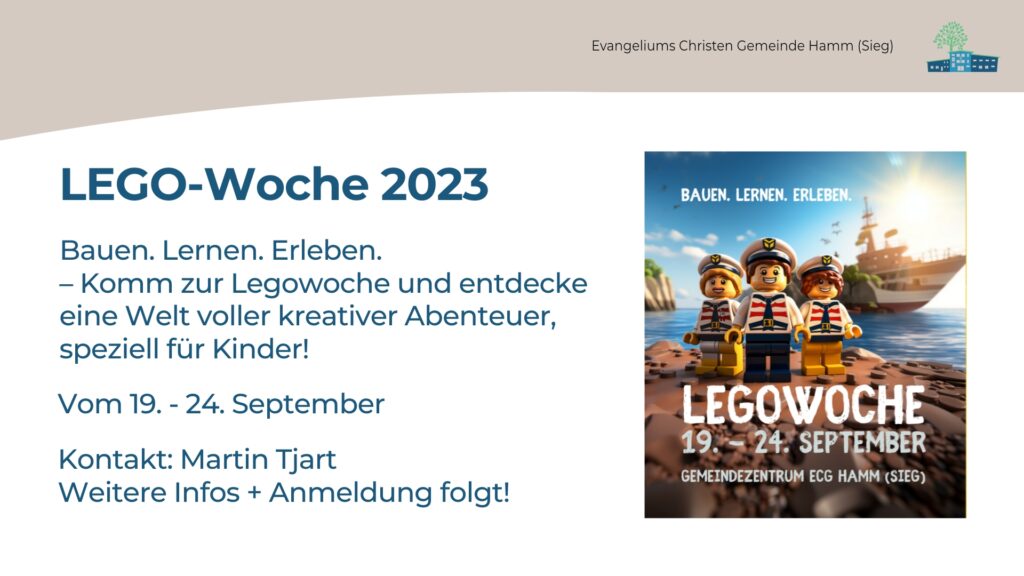 LEGO Woche 2023 ECG Hamm Sieg - Evangeliums Christen Gemeinde Hamm Sieg